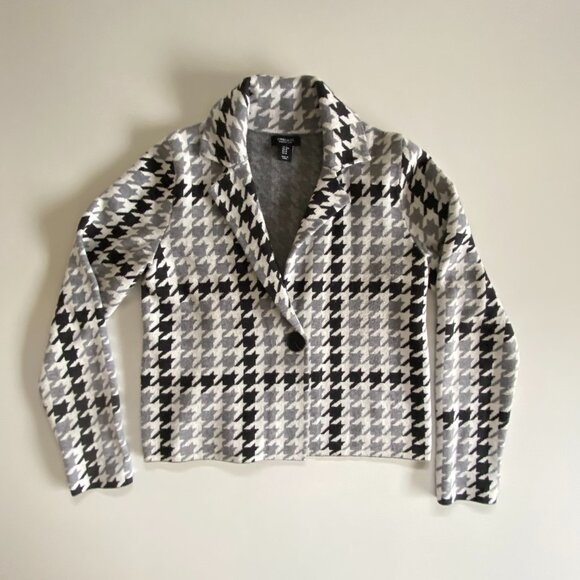 Jones New York Soft Knit Stretch Houndstooth Blazer M - Picture 4 of 10